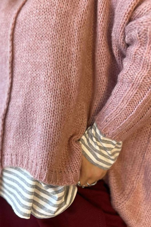 Inside Out Oversized Grunge Knit Rose